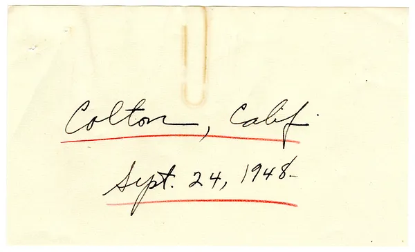 Press Release, Speech of President Harry S. Truman, Colton, California