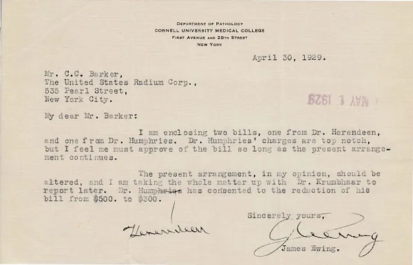 Letters Received to C.C. Barker [H.H. Barker], April 30, 1929