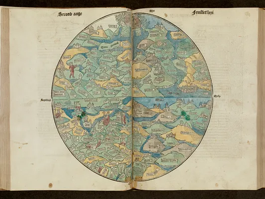 Circular world map
