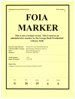 Academy of Television Arts and Sciences 3/2/90 [OA 6854]