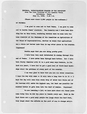 Informal Extemporaneous Remarks of the President in Childress, Texas