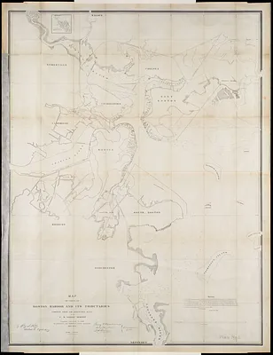 Map of parts of Boston Harbor and its tributaries
