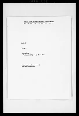 Letters Sent, Volume 3 (173), Sept.-Nov. 1868