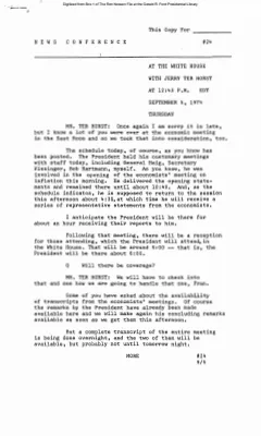 Press Secretary Briefings, 9/5/74