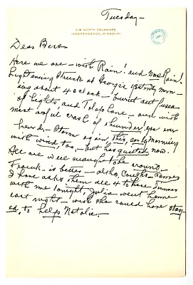 Letter from Madge Gates Wallace to Bess W. Truman