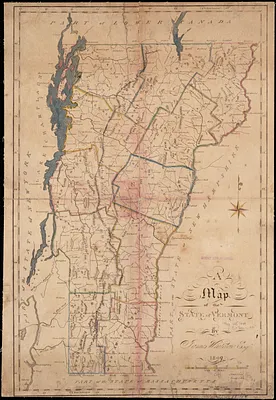 A map of the State of Vermont