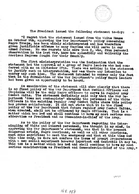 Statement by President Franklin D. Roosevelt