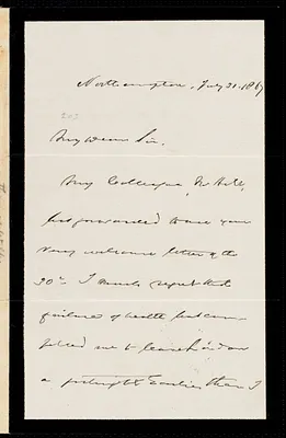 Letter from Thomas Walker, Northampton, to William Lloyd Garrison, July 31, 1867