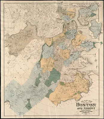 Map of the city of Boston and vicinity