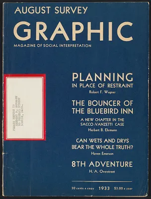 Herbert Brutus Ehrmann Papers, 1906-1970. Sacco-Vanzetti. Survey Graphic, "Bouncer of the Bluebird Inn," Aug. 1933. Box 14, Folder 13, Harvard Law School Library, Historical & Special Collections