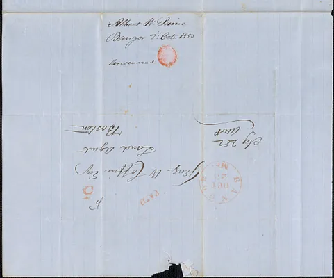 Albert W. Paine to George Coffin, 23 October 1850