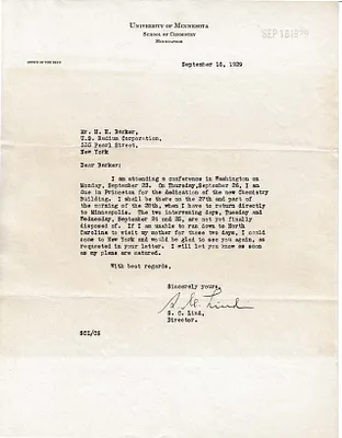 Letters Received to H.H. Barker, September 16, 1929