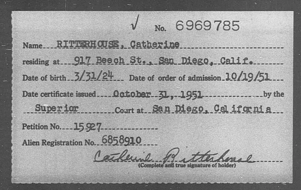 Ritterhouse, Catherine - 1951