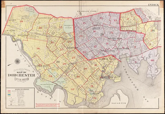 Outline & index map of Dorchester, city of Boston