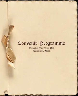 Souvenir programme of the dedication exercises of the 1895 town hall