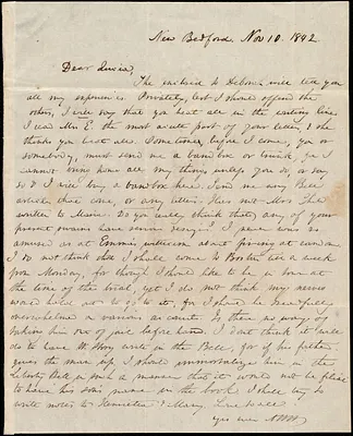 Letter from Anne Warren Weston, New Bedford, [Mass.], to Debora Weston, Nov. 10, 1842
