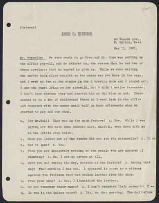 Herbert Brutus Ehrmann Papers, 1906-1970. Sacco-Vanzetti. Fred H. Moore: papers. Box 13, Folder 13, Harvard Law School Library, Historical & Special Collections