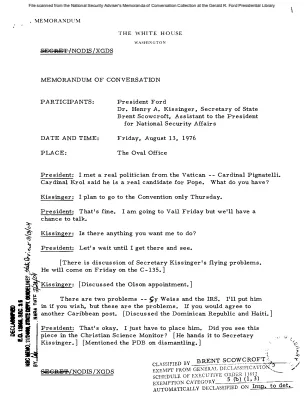 August 13, 1976 - Ford, Kissinger, Scowcroft