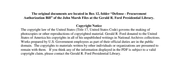 Defense - Procurement Authorization Bill