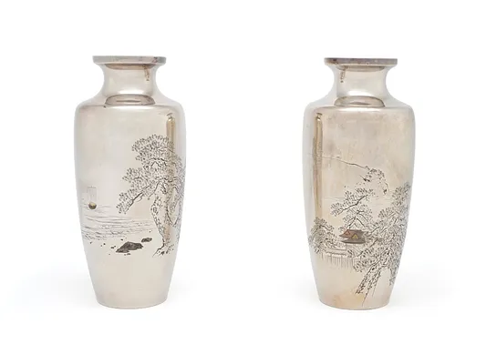 Pair of Chiseled Vases