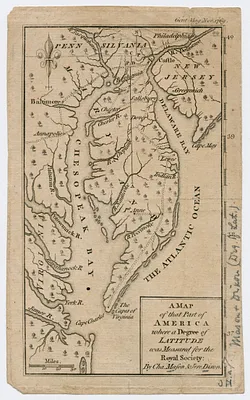 A map of that part of America where a degree of latitude was measured for the Royal Society