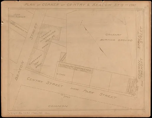 Plan of corner of Centry & Beacon St's -- 1741