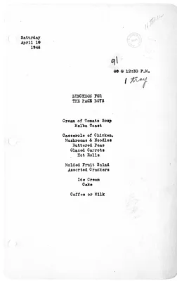 Luncheon for the Page Boys