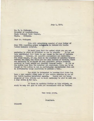 Letters Sent to P.E. Stringer, July 1, 1926