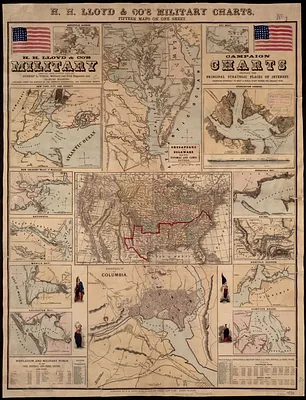 H.H. Lloyd & Co's campaign military charts showing the principal strategic places of interest