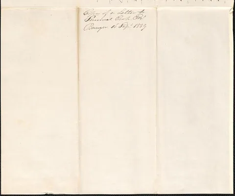 George Coffin to Samuel Cook, 10 September 1839