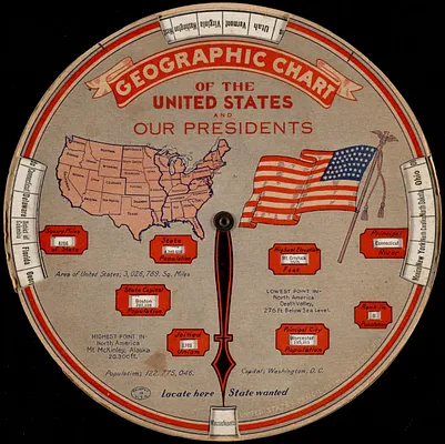 Geographic chart of the United States and our presidents