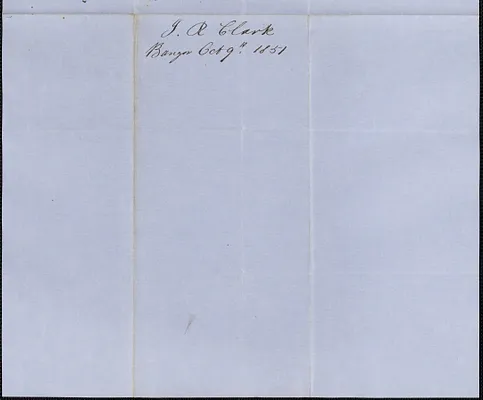 J. R. Clark to Samuel Warner, 9 October 1851