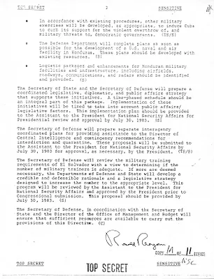 NSDD 100 Enhanced United States Military Activity and Assistance for the Central American Region