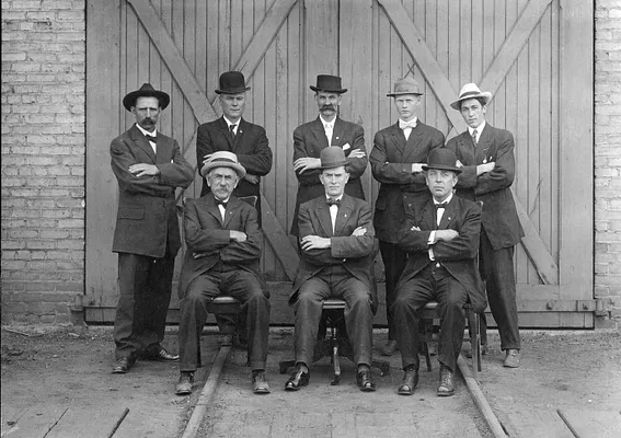 Group Portrait of Men, Strawberry Point, 1920