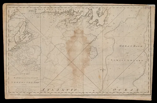 A chart of the banks and part of the coast of Newfoundland including the islands of Sable and Cape Breton