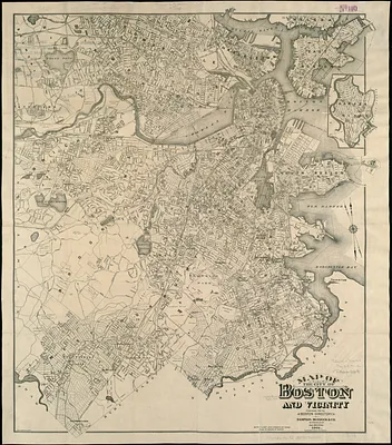 Map of the city of Boston and vicinity
