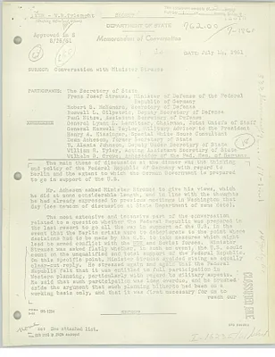 Memorandum of Conversation [MemCon] McNamara to Strauss