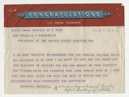 Telegram, Cardinal Pacelli