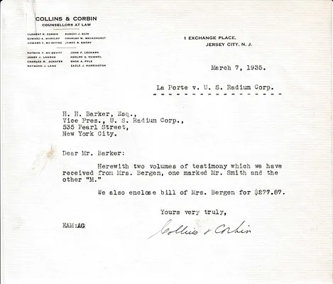 Letters Received to H.H. Barker, March 7, 1935