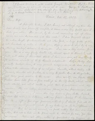 Letter from William Lloyd Garrison, Detroit, [Michigan], to Helen Eliza Garrison, Oct. 17, 1853