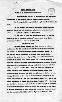 Memorandum, Bureau Ehrhardt Case, Points to Be Made in Reply to Petition
