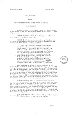 White House Press Release, Army Day 1948