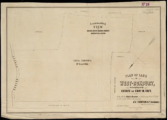 Plan of lands in West-Roxbury, belonging to the estate of Chas. M. Taft