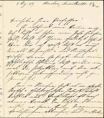 Geiger, Moritz, 1880-1937 autograph letter signed to Hugo Münsterberg, München, 5 December 1909