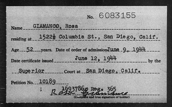 Giamanco, Rosa - 1944