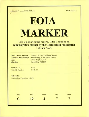 Susan Molinari Fundraiser 2/28/90 [OA 4425]