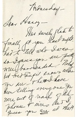 Letter from Bess W. Truman to Harry S. Truman