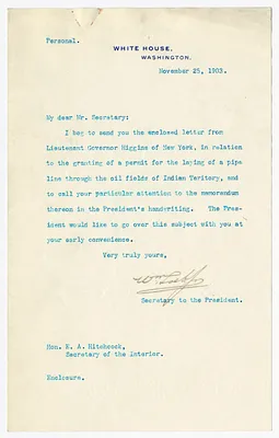Letter from William Loeb, Jr. to E. A. Hitchcock