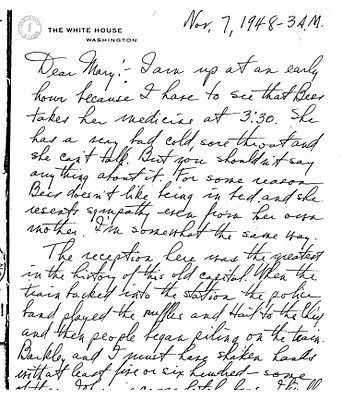 Letter from Harry S. Truman to Mary Jane Truman