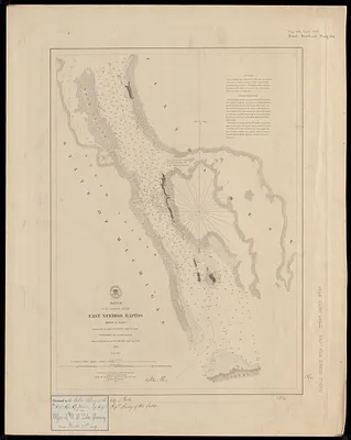 Sketch of the navigation through East Neebish Rapids River St. Marys